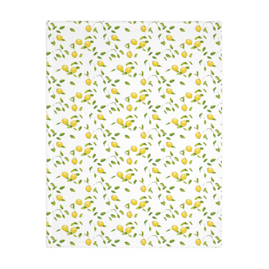 Lemon Velveteen Minky Blanket (Two-sided print)