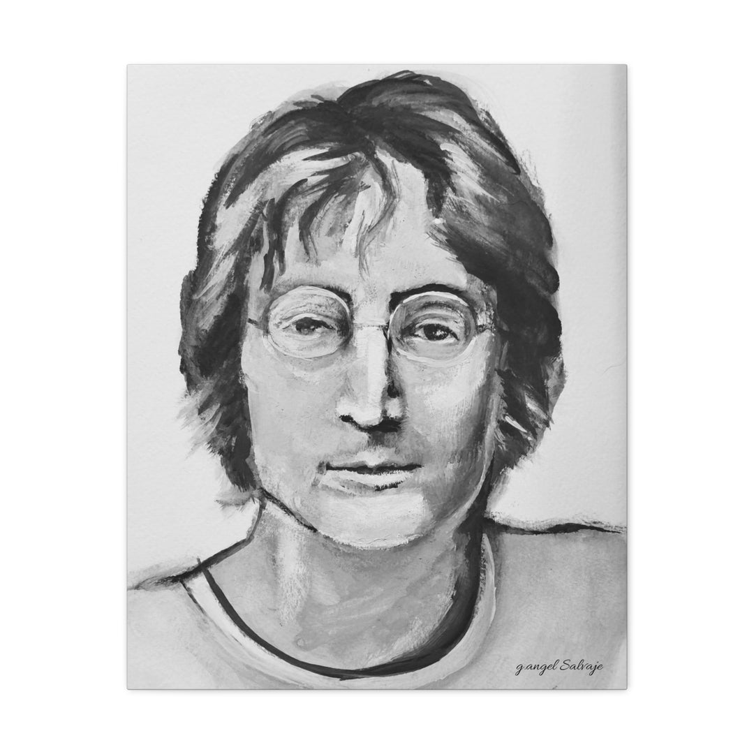 Black and White, John Lennon Canvas Print