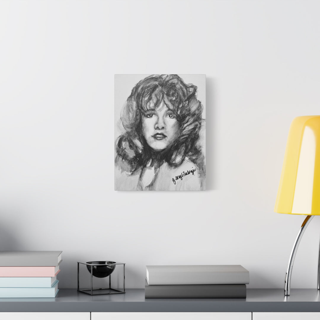 Stevie Nicks, B&W Rock and Roll Series,  Matte Canvas, Stretched, 1.25"
