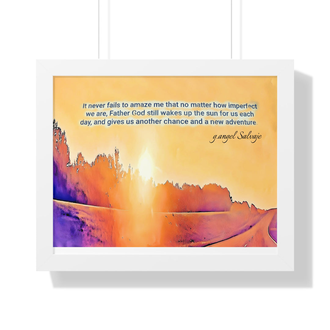 God Wakes The Sun Framed Horizontal Poster