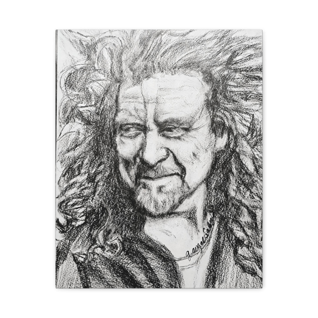 Robert Plant,B&W Rock and Roll Series Canvas Print