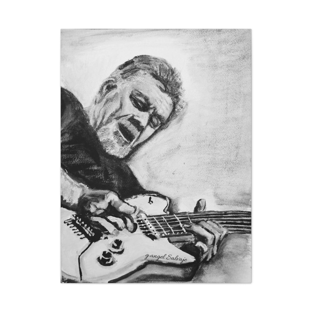 Eddie Van Halen, B&W Rock and Roll Series Matte Canvas, Stretched, 1.25"