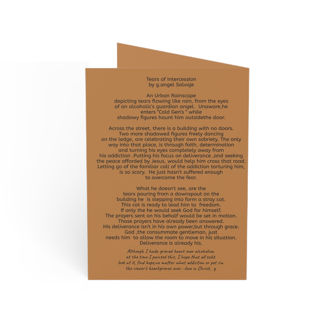 Greeting Cards - Tears of Intercession by g angel Salvaje Urban Rainscape