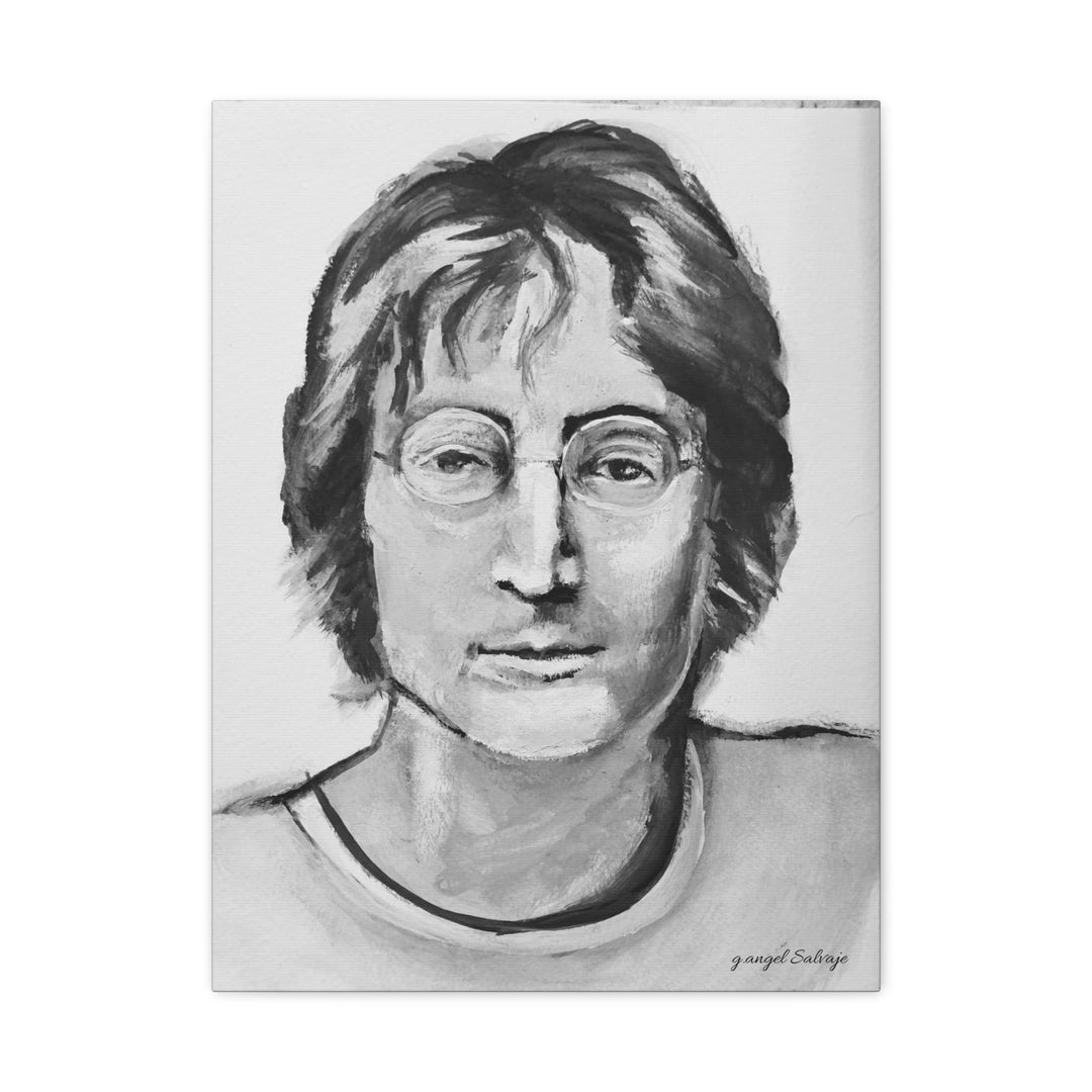 Black and White, John Lennon Canvas Print