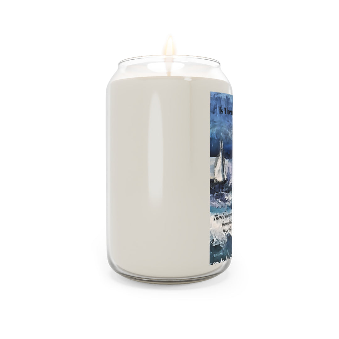 Scented Candle, Seabreeze - 'Is Anybody Listening' Painting Label