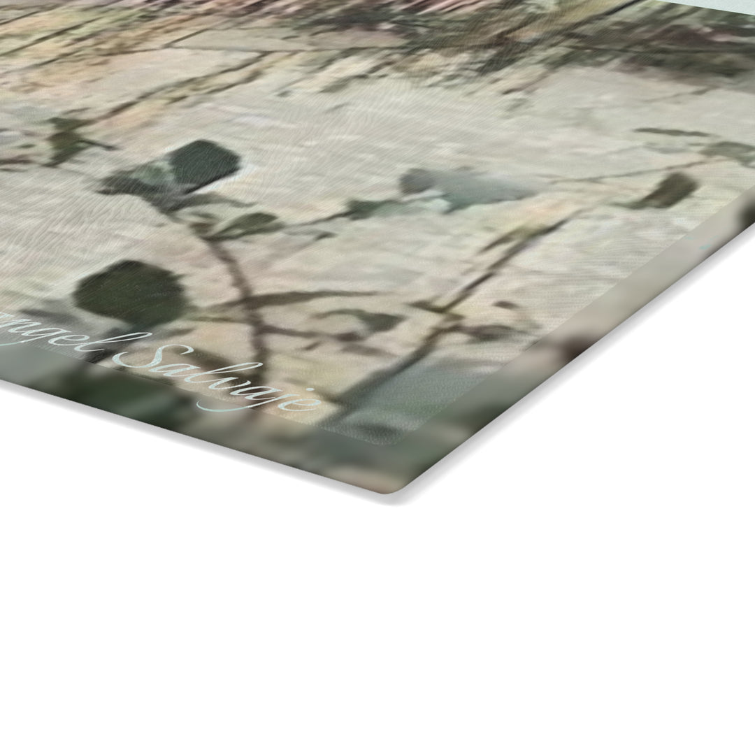 Consume the Living Water; Glass Cutting Board