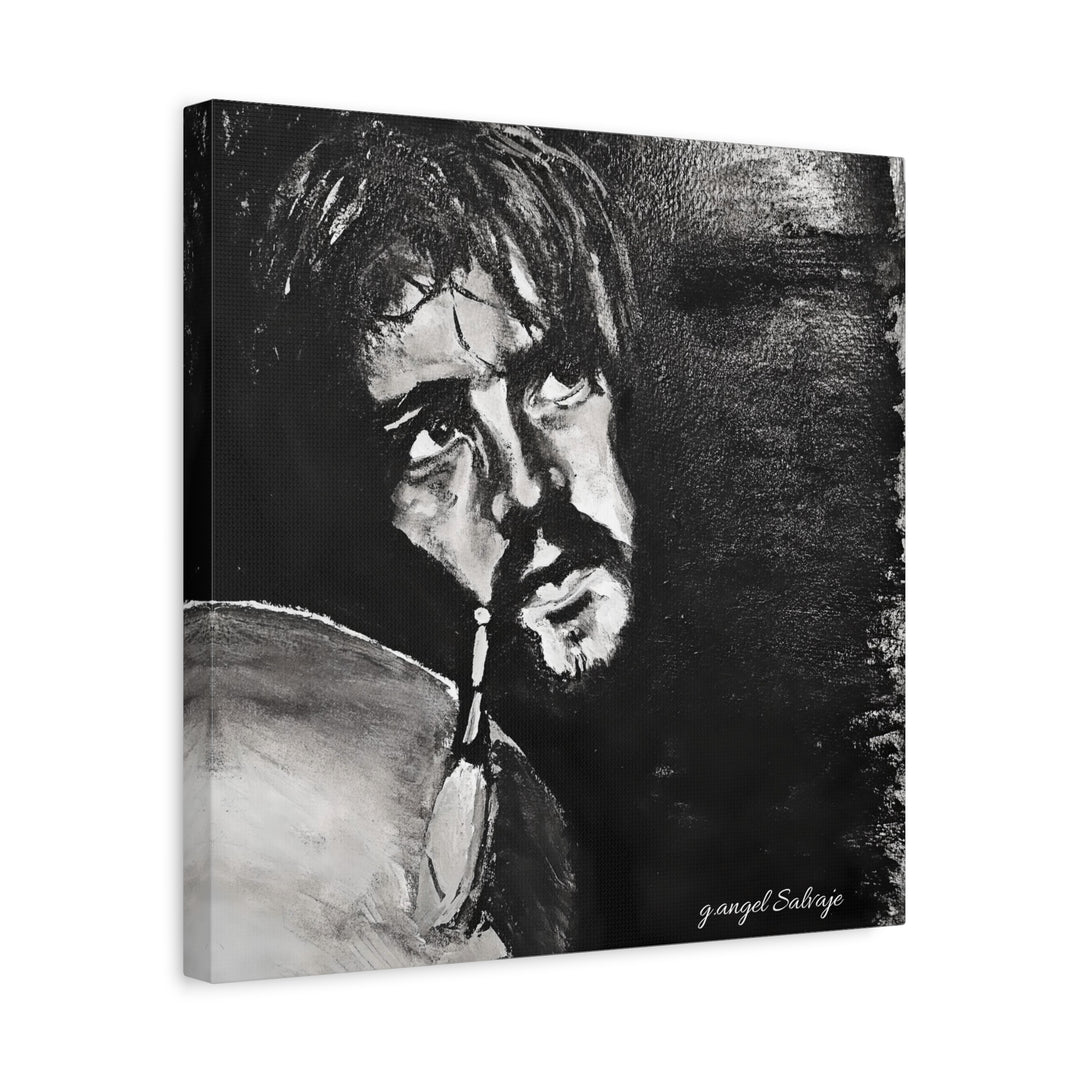 Canvas Print - Jon Bonham Black and White Painting