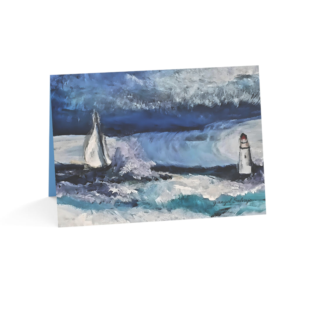 Coastal Elegance blank Thank you/Greeting Cards - Anybody Listening?– Set of 1, 10, 30, or 50 - Perfect for Any Occasion