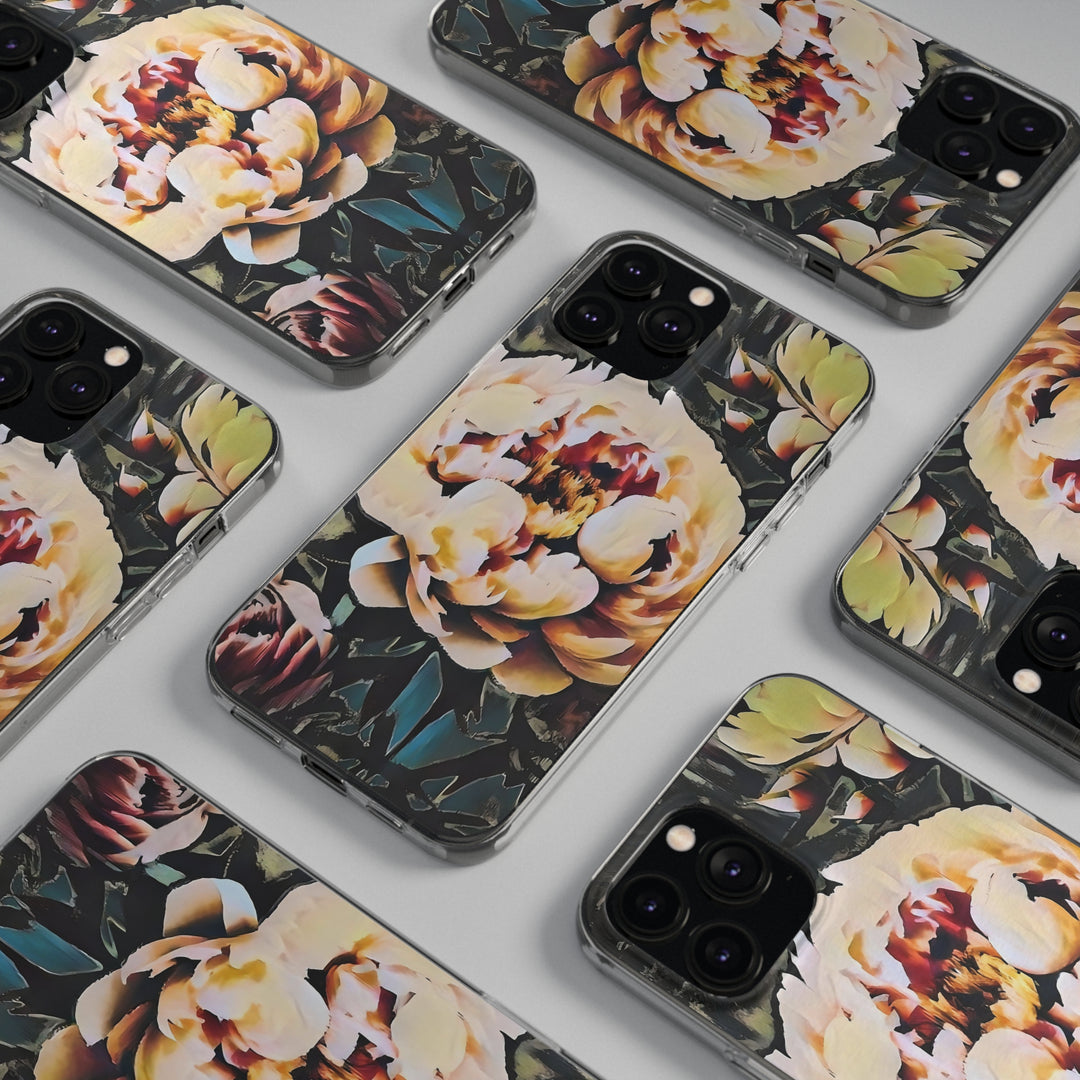 Painted Peony Soft Phone Cases