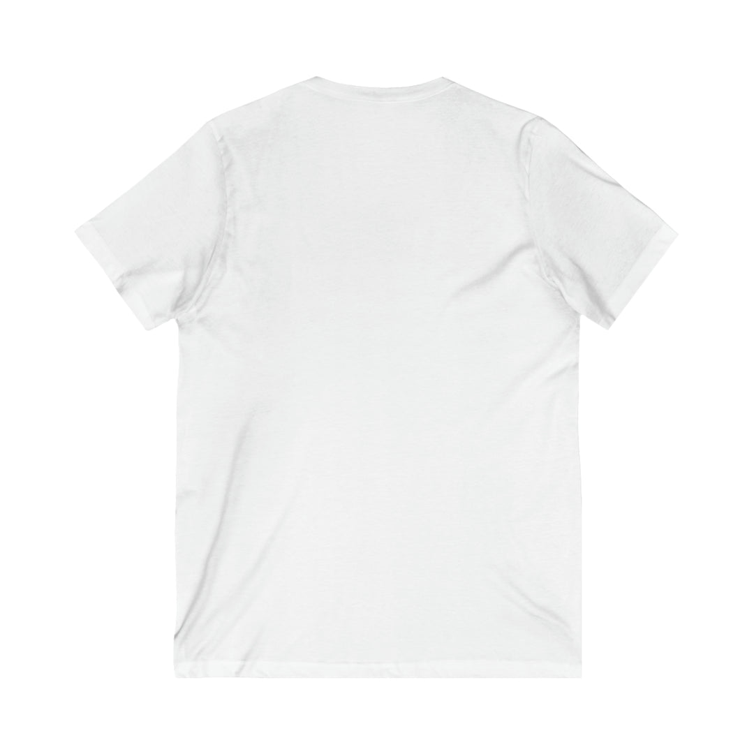 Reindeer in the Snow Unisex Jersey Short Sleeve V-Neck Tee