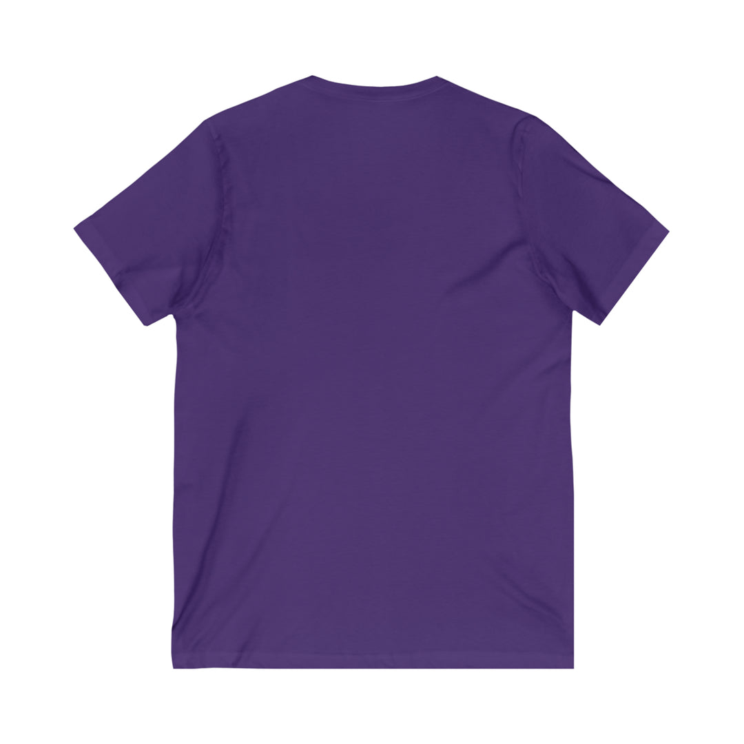 Reindeer in the Snow Unisex Jersey Short Sleeve V-Neck Tee
