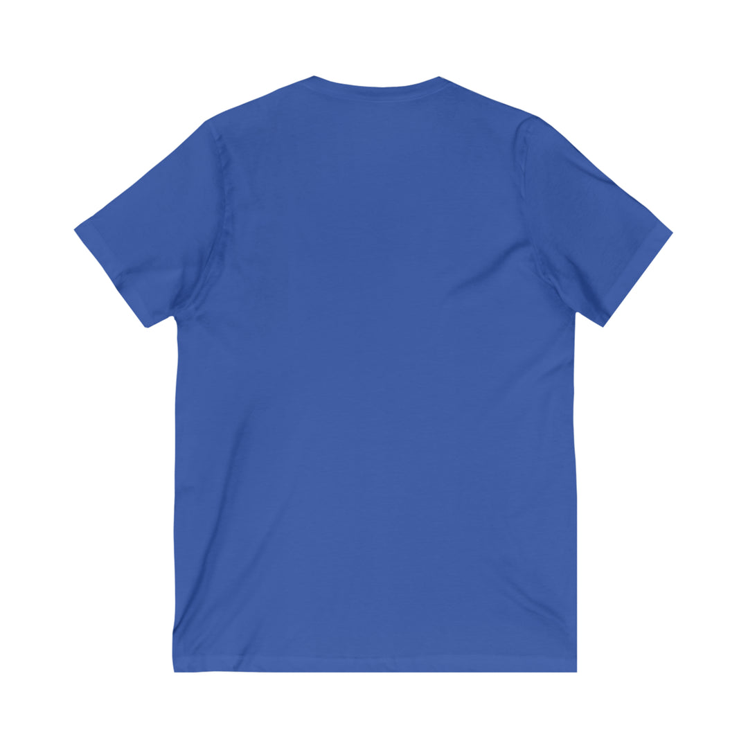 Reindeer in the Snow Unisex Jersey Short Sleeve V-Neck Tee