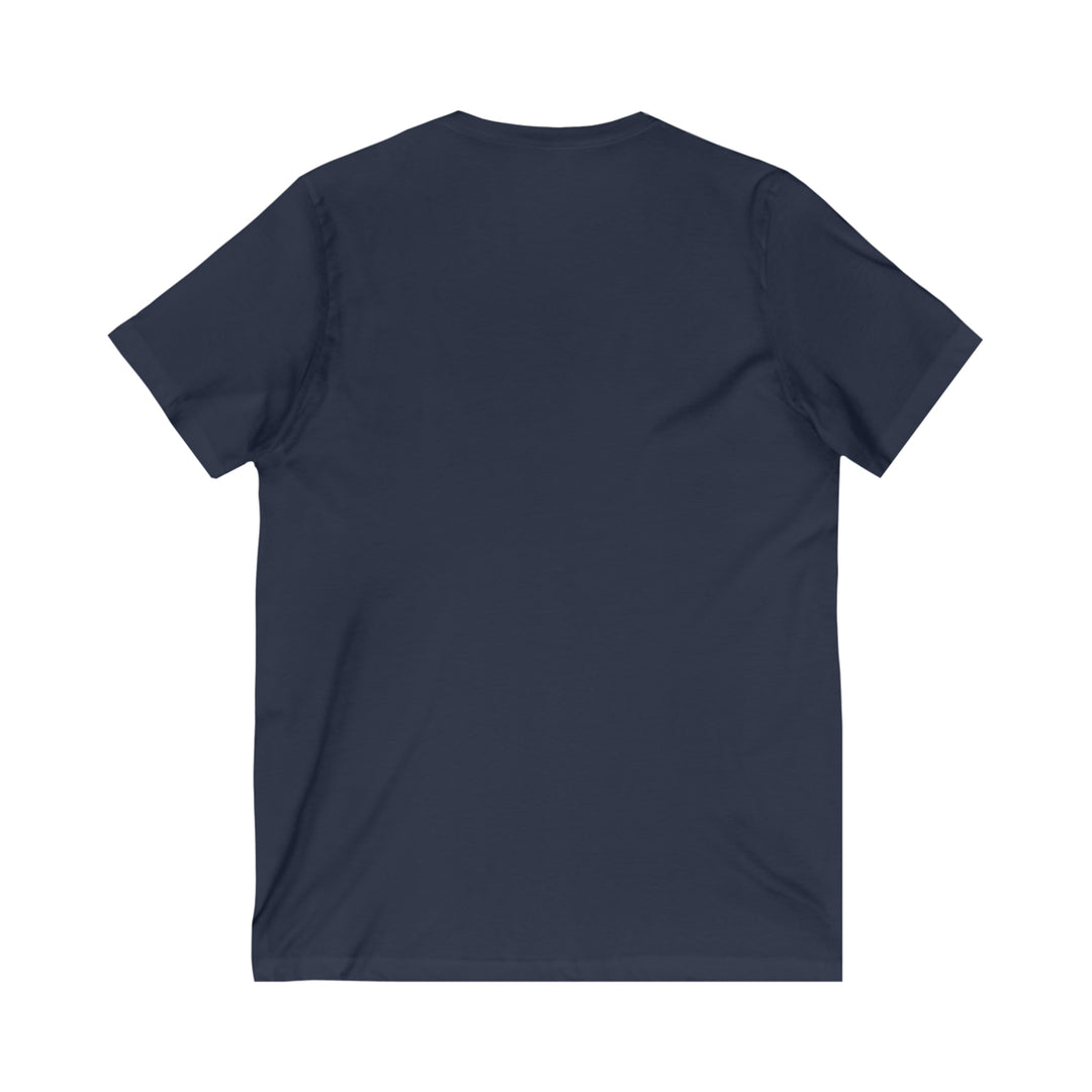 Reindeer in the Snow Unisex Jersey Short Sleeve V-Neck Tee