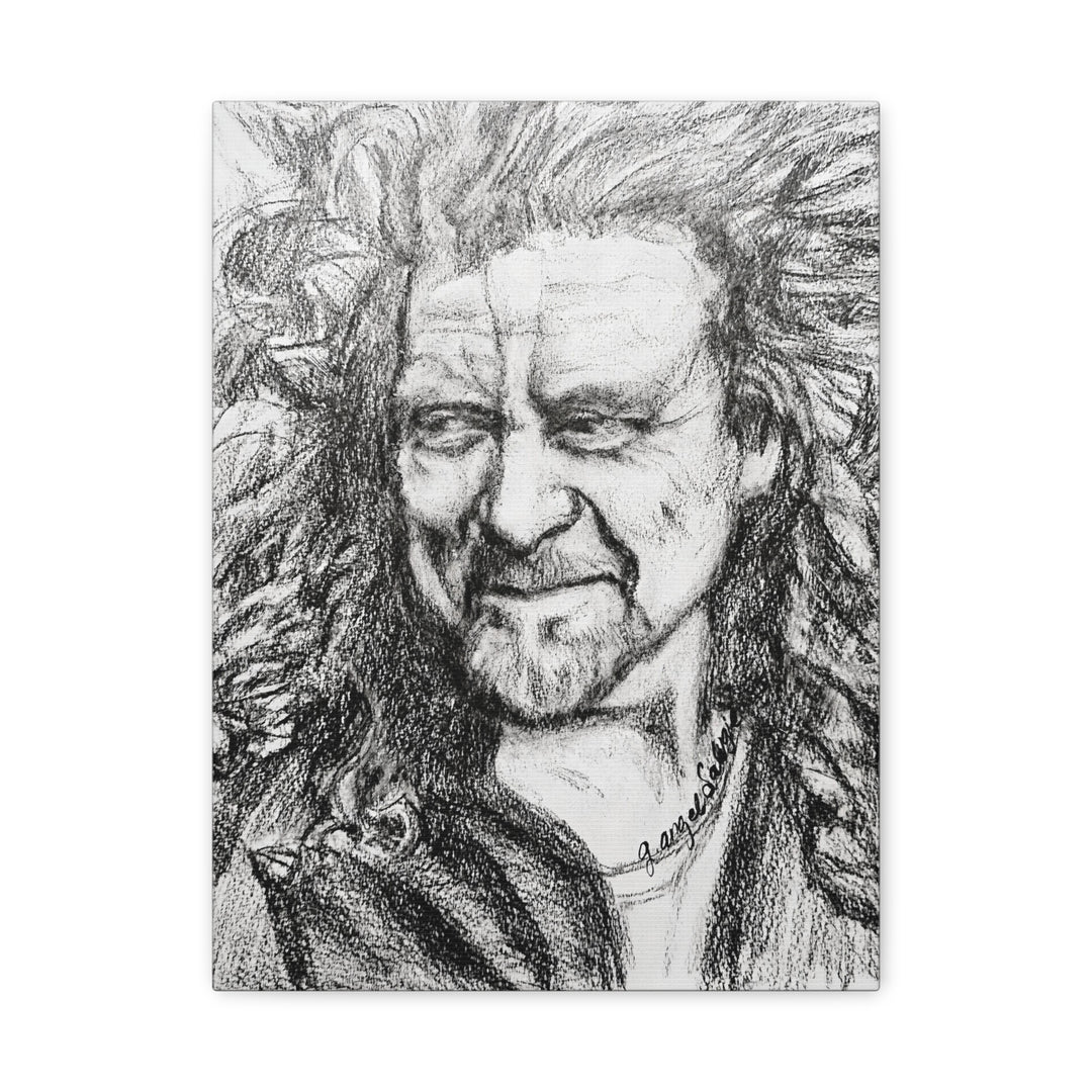 Robert Plant,B&W Rock and Roll Series Canvas Print
