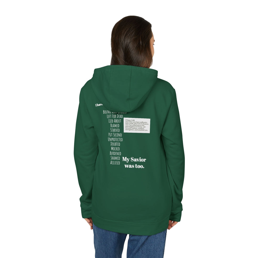 Fierce Soul Fleece Hoodie with 1 Peter 5:10 Bible Verse Design