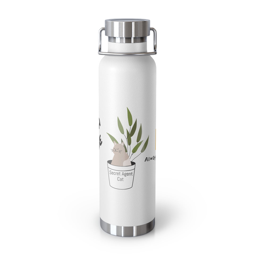 Secret Agent Cat Copper Vacuum Insulated Bottle, 22oz