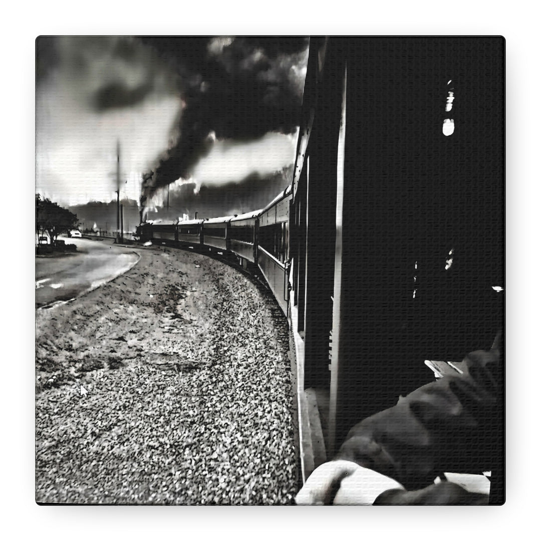 Canvas Art - Leaving Heartbreak Station, Black and White