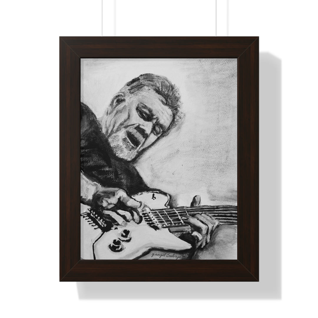 Vertical Poster, Eddie Van Halen Black and White Portrait