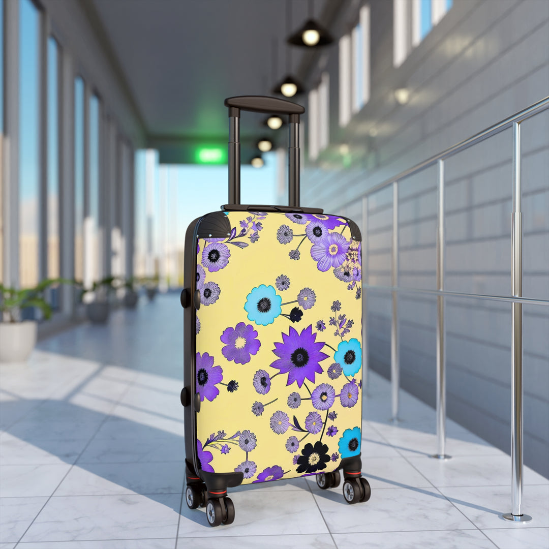 Purple Flowers Dancing on Sunshine Suitcase