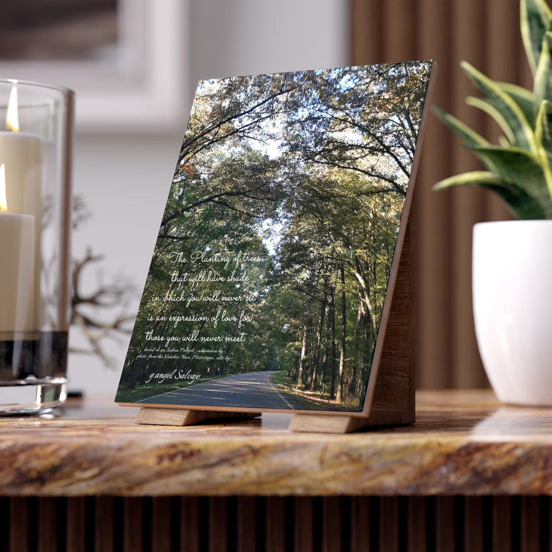 Planting of trees,Servitude,  Love Ceramic Photo Tile