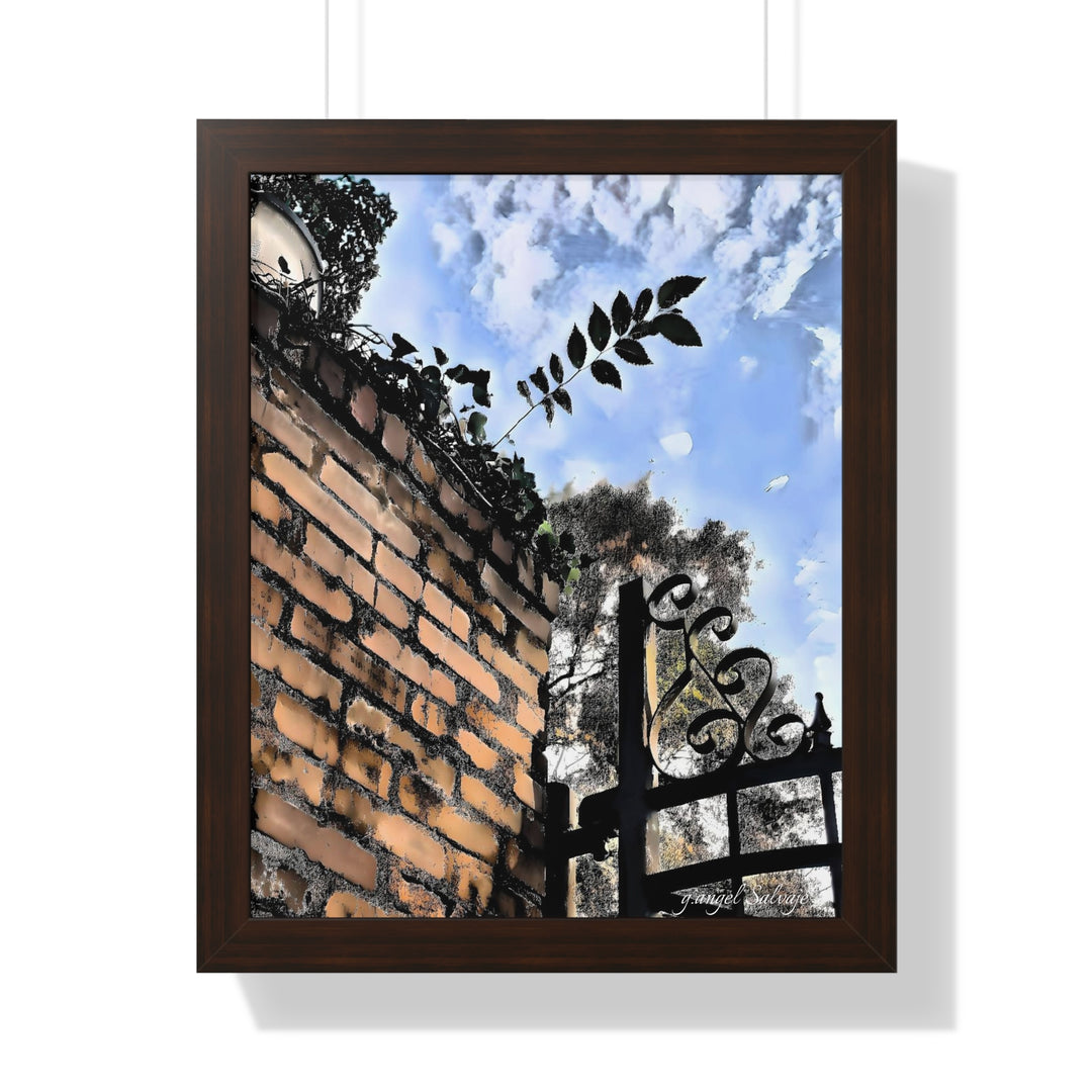 An Ivy Green Sky Framed Vertical Poster