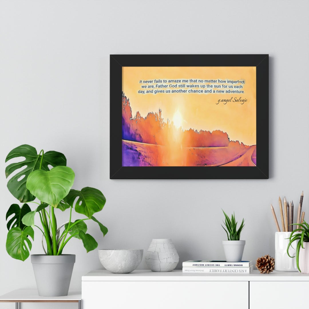 God Wakes The Sun Framed Horizontal Poster