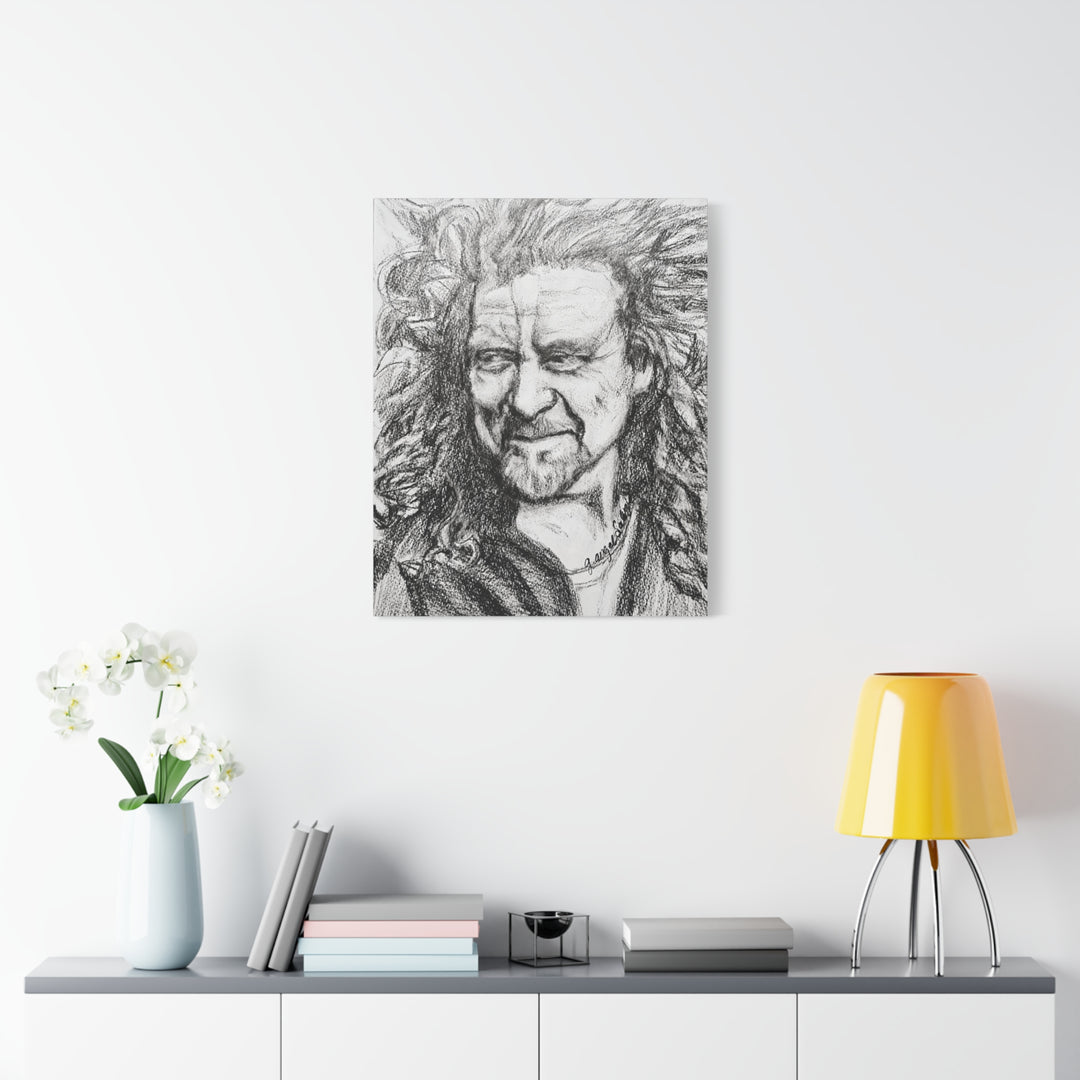 Robert Plant,B&W Rock and Roll Series Canvas Print