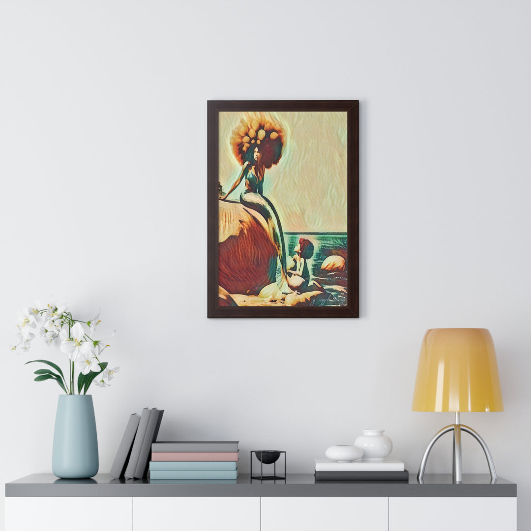 Mermaid Madonna Framed Vertical Poster
