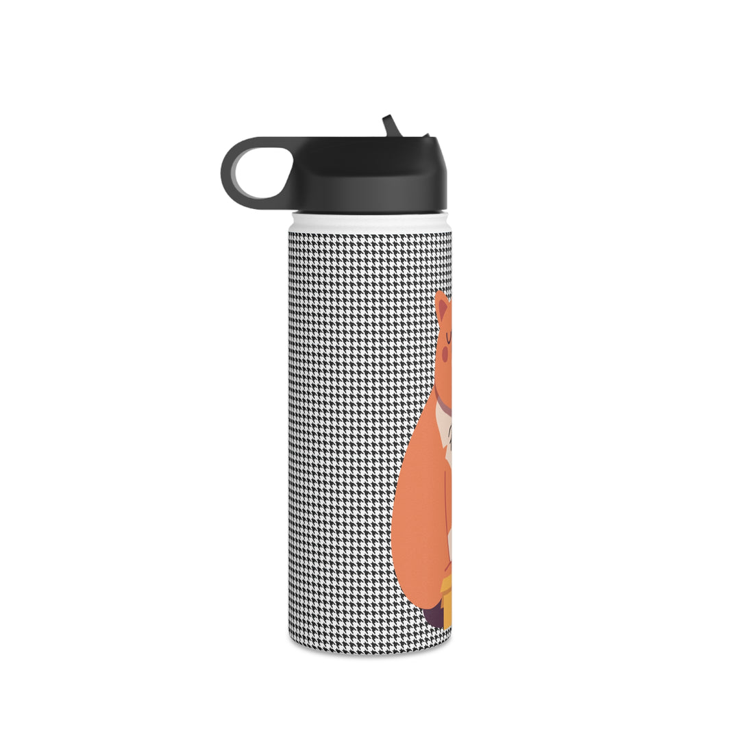 Fitz cat fits and sits Stainless Steel Water Bottle, Standard Lid