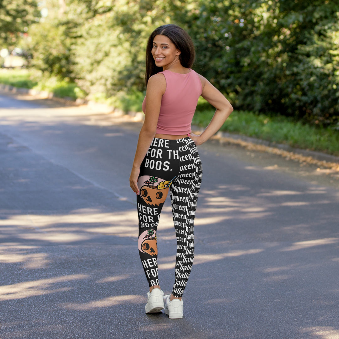 Halloqueen Here for the Boos Women's Spandex Leggings (AOP)