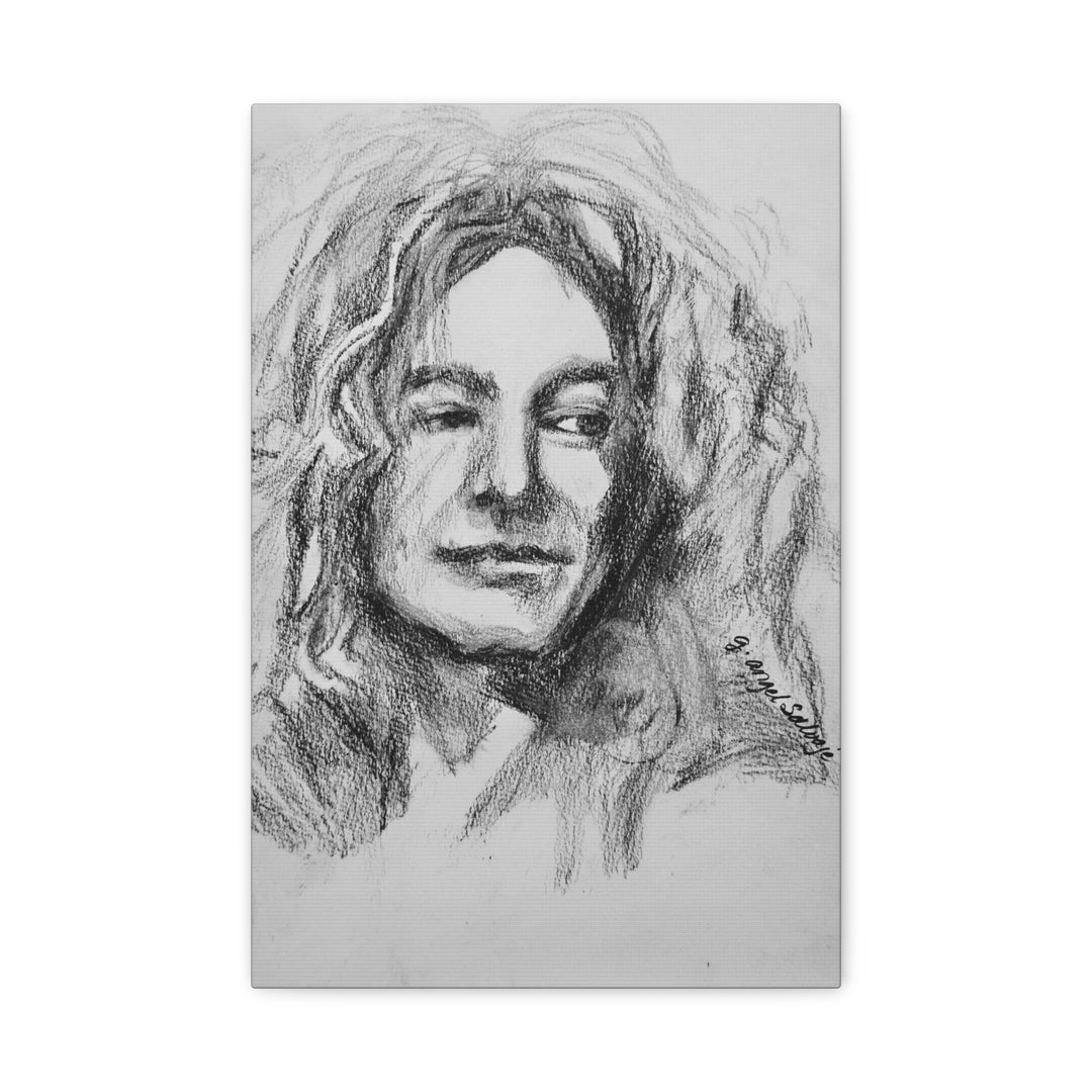 Robert Plant,  B&W Rock and Roll Series, Matte Canvas, Stretched, 1.25"