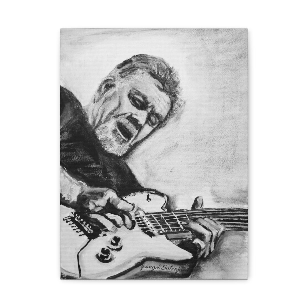 Eddie Van Halen, B&W Rock and Roll Series Matte Canvas, Stretched, 1.25"