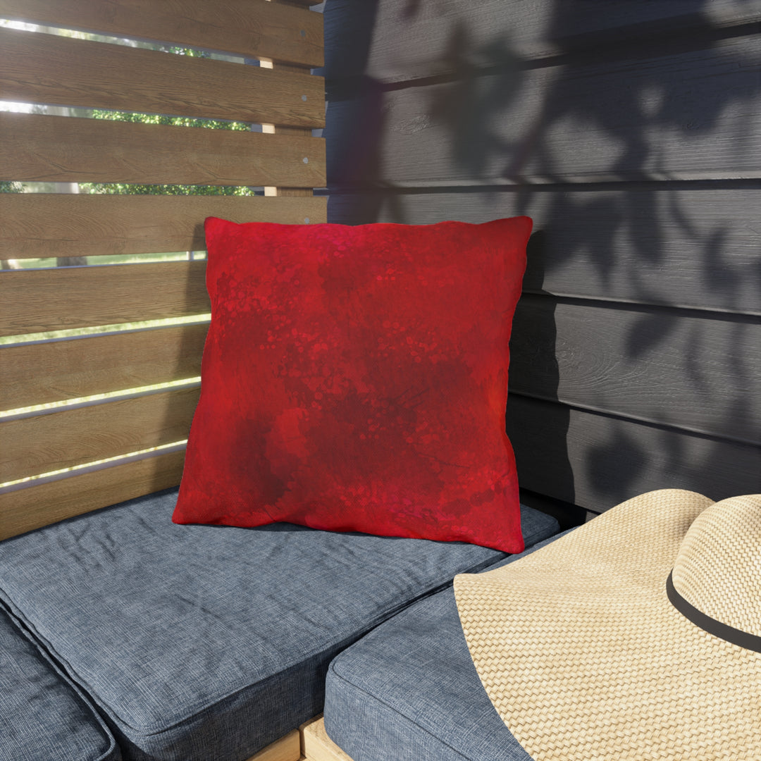 Marbled Deep Red Outdoor Pillows