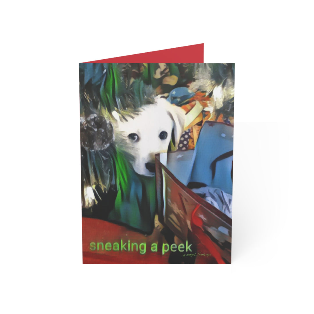 CHRISTMAS Greeting Cards -Lou's Sneaky Peek Design (1, 10, 30, and 50pcs)