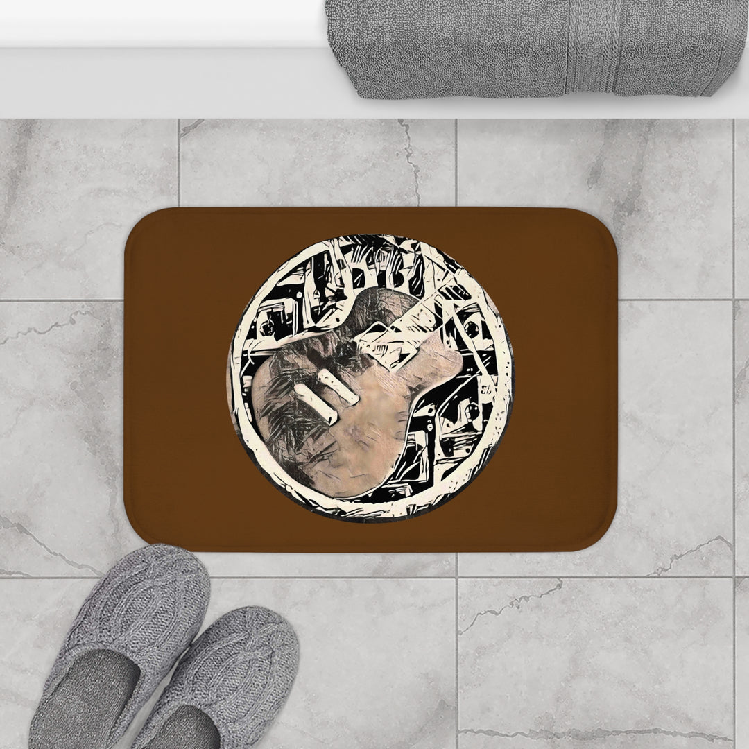 A Little Sketchy Dark Brown Bath Mat