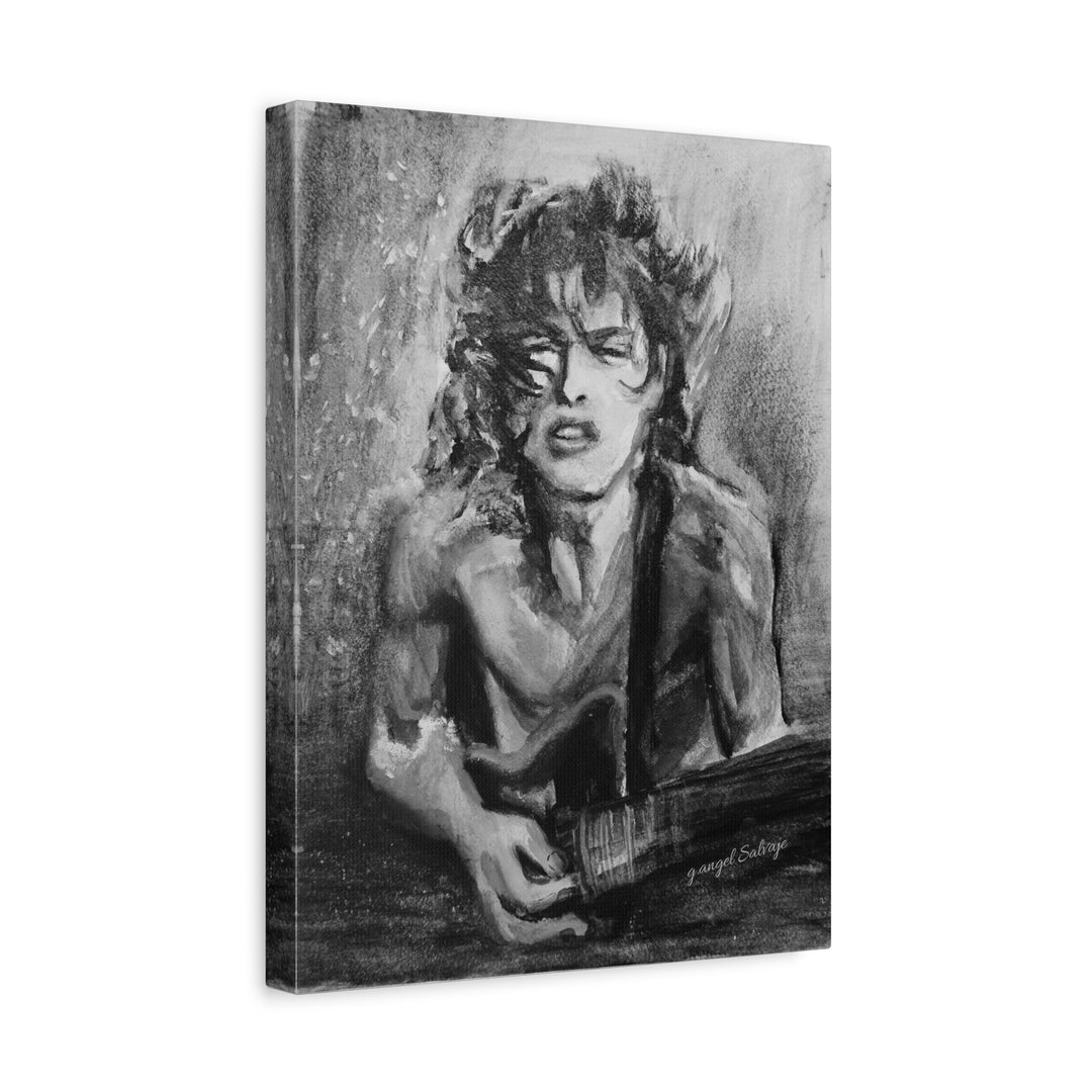 Angus Young, B&W  Rock and Roll Series Matte Canvas, Stretched, 1.25"