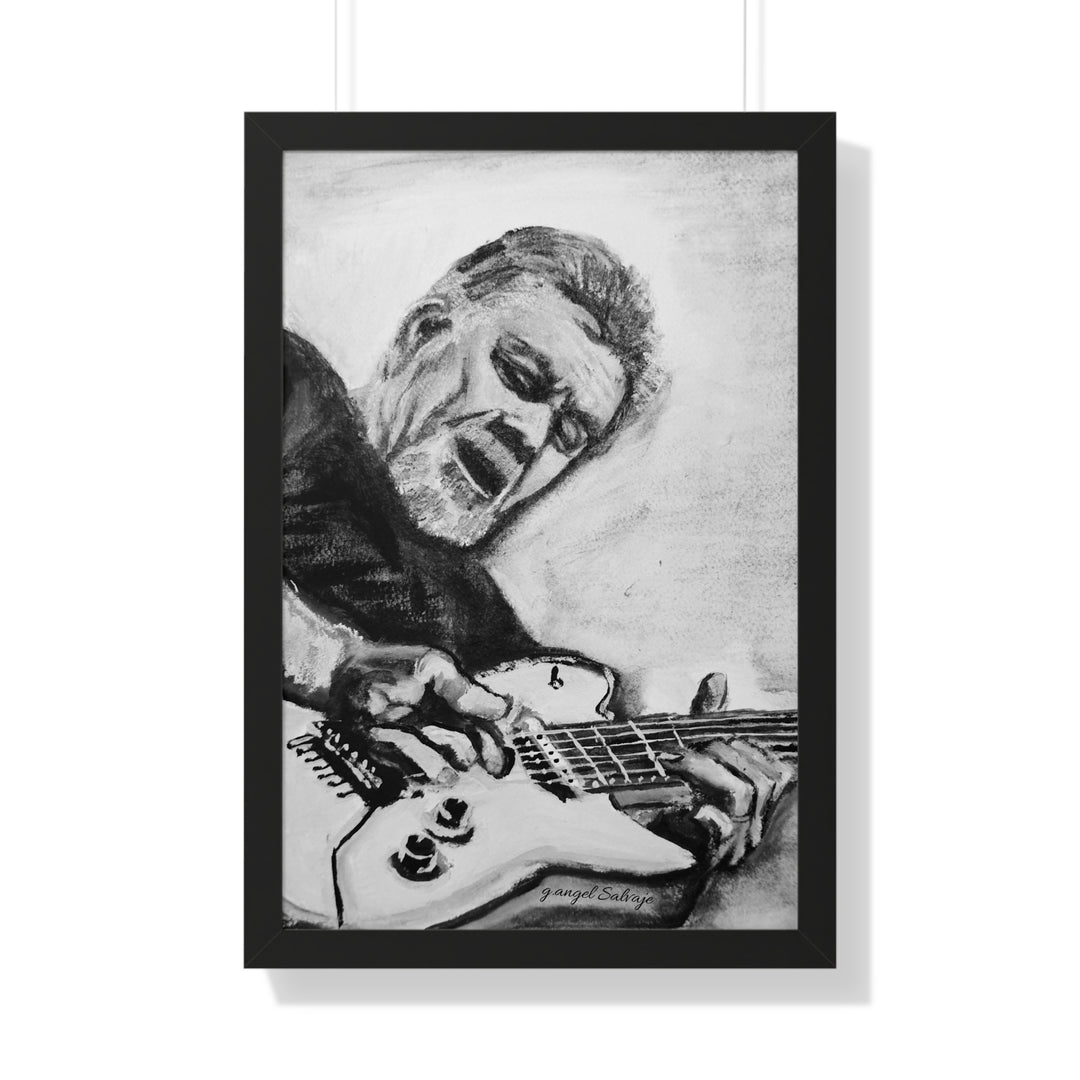 Vertical Poster, Eddie Van Halen Black and White Portrait