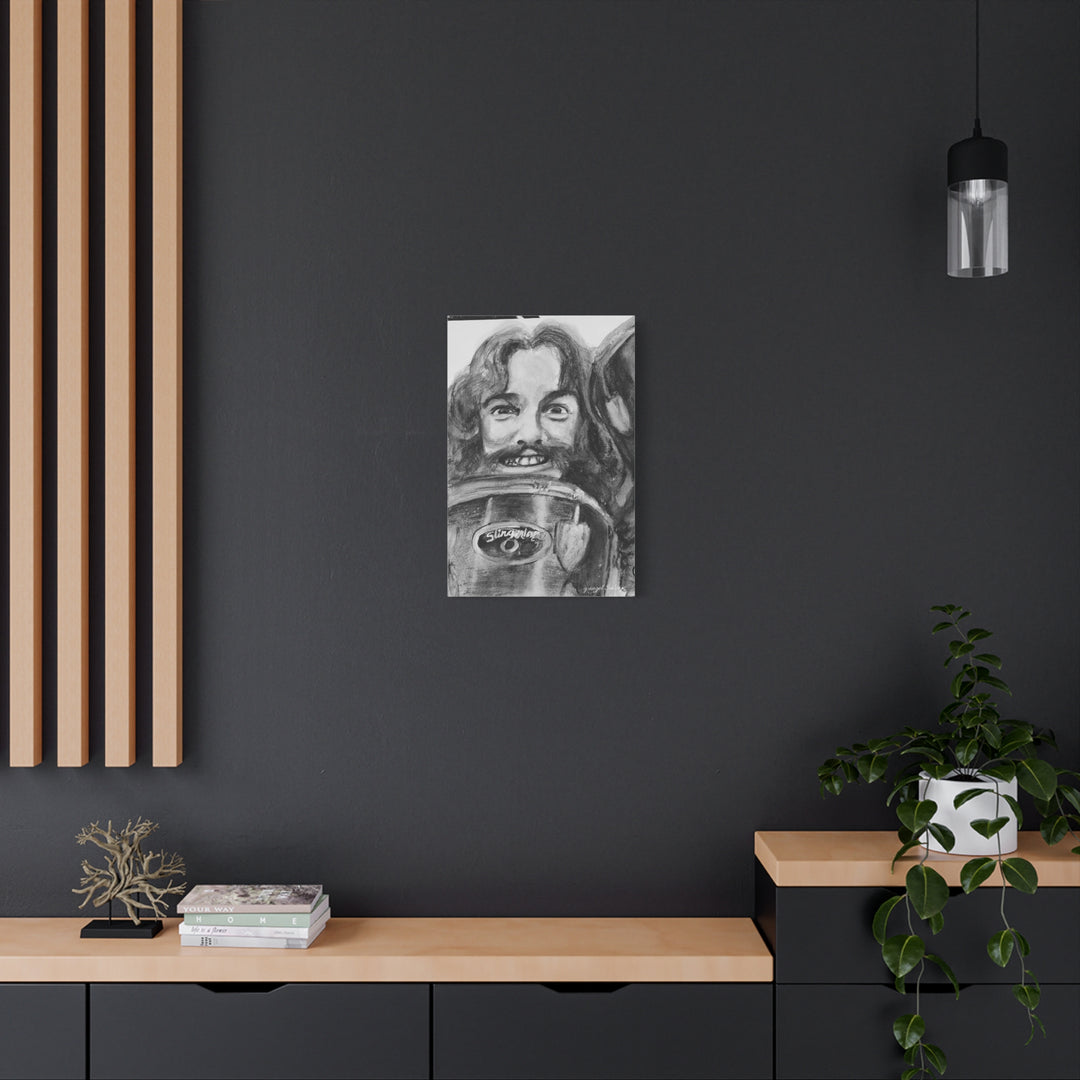 Neil Peart , B& W Rock and Roll Series, Matte Canvas, Stretched, 1.25"