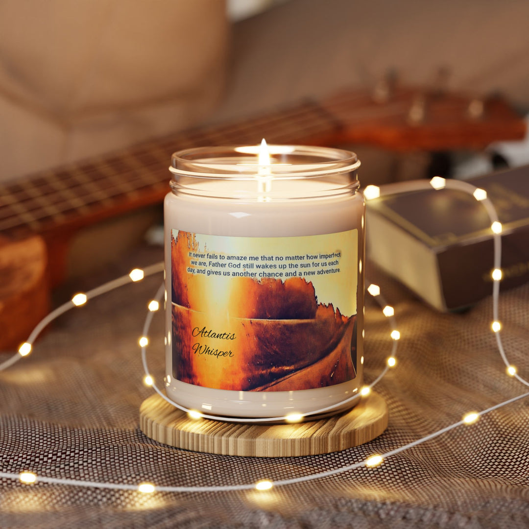 He Wakes Up the Sun, Inspirational Scented Soy Candle - 9oz, Perfect for Home Decor & Thoughtful Gifts