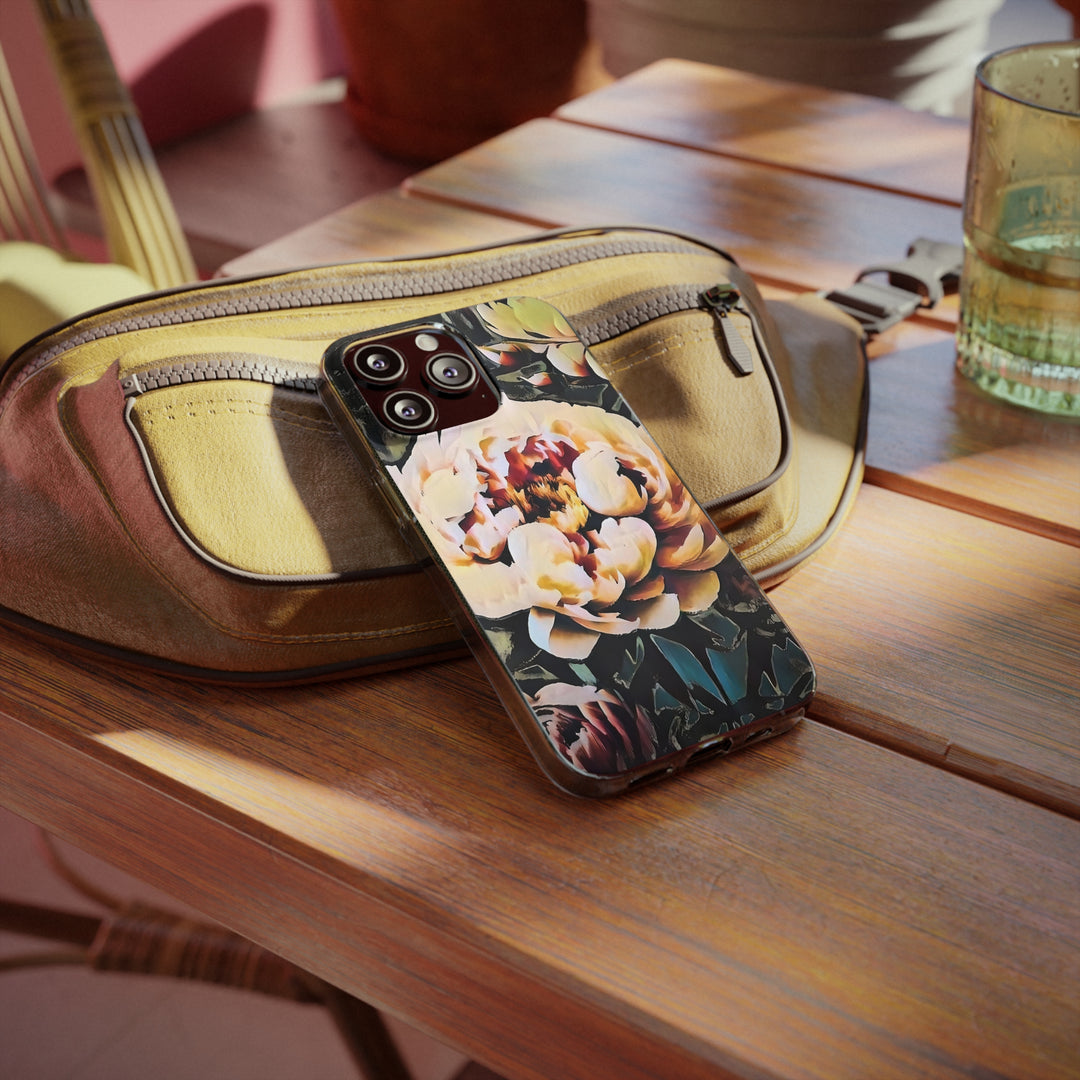 Painted Peony Soft Phone Cases