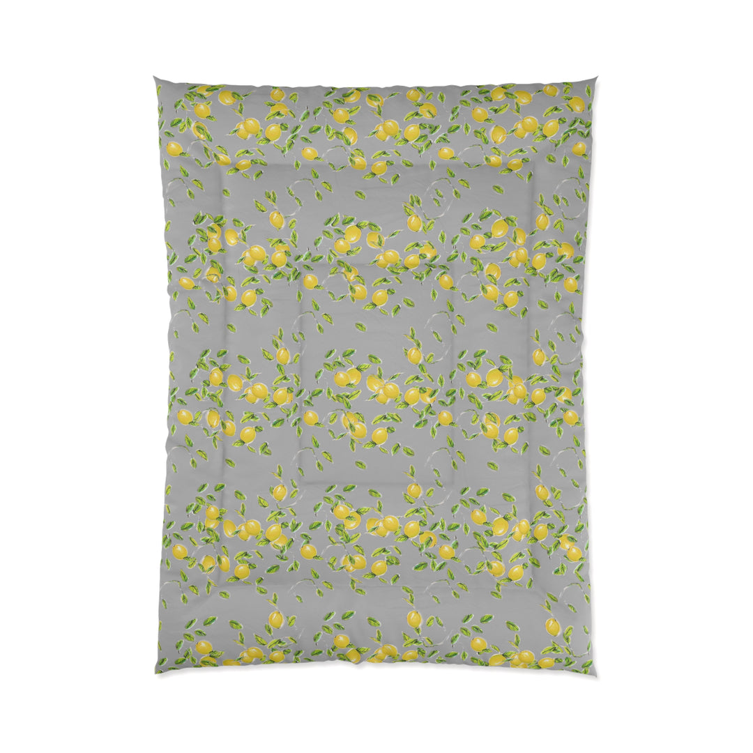 Grey Bunches of Lemons Comforter