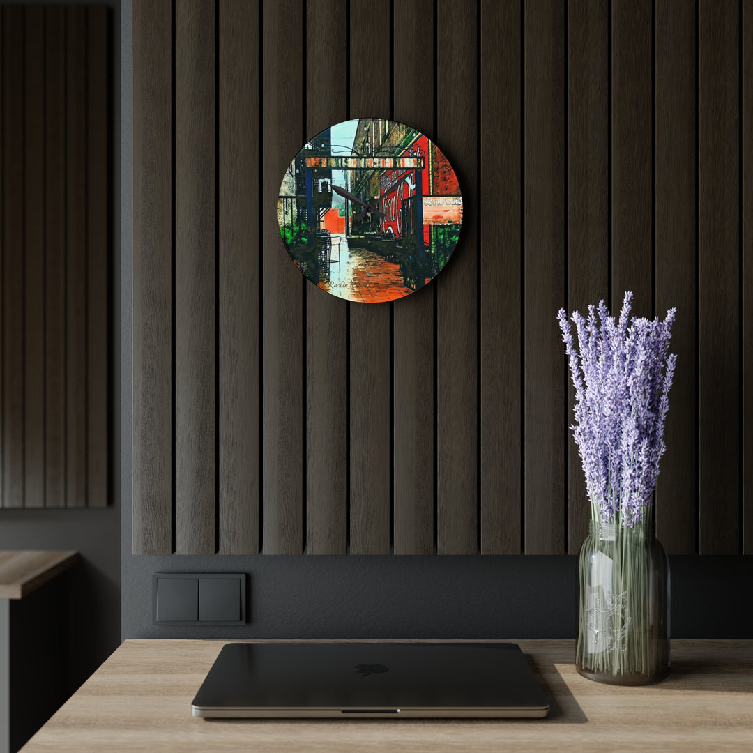 Rockin Rhoda Courtyard Acrylic Wall Clock