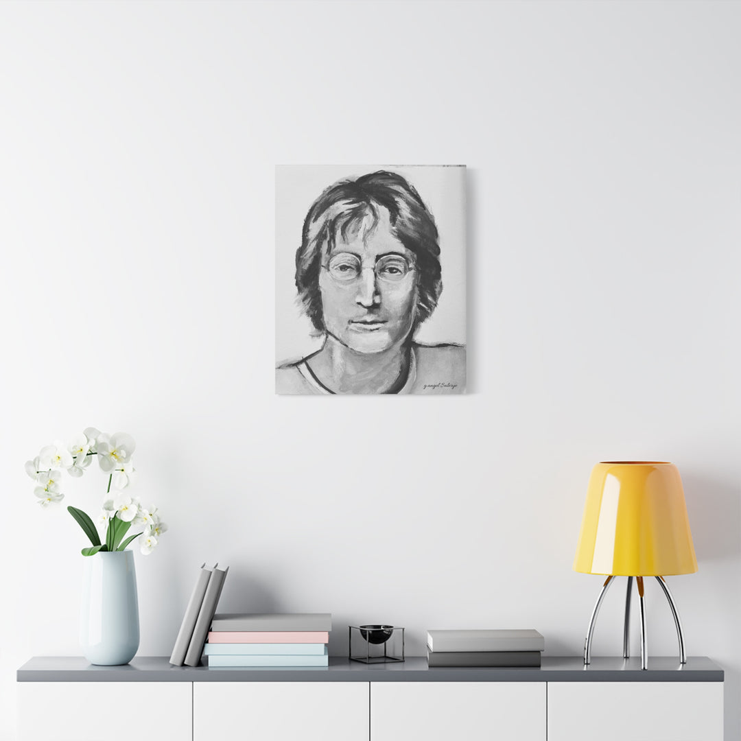 Black and White, John Lennon Canvas Print