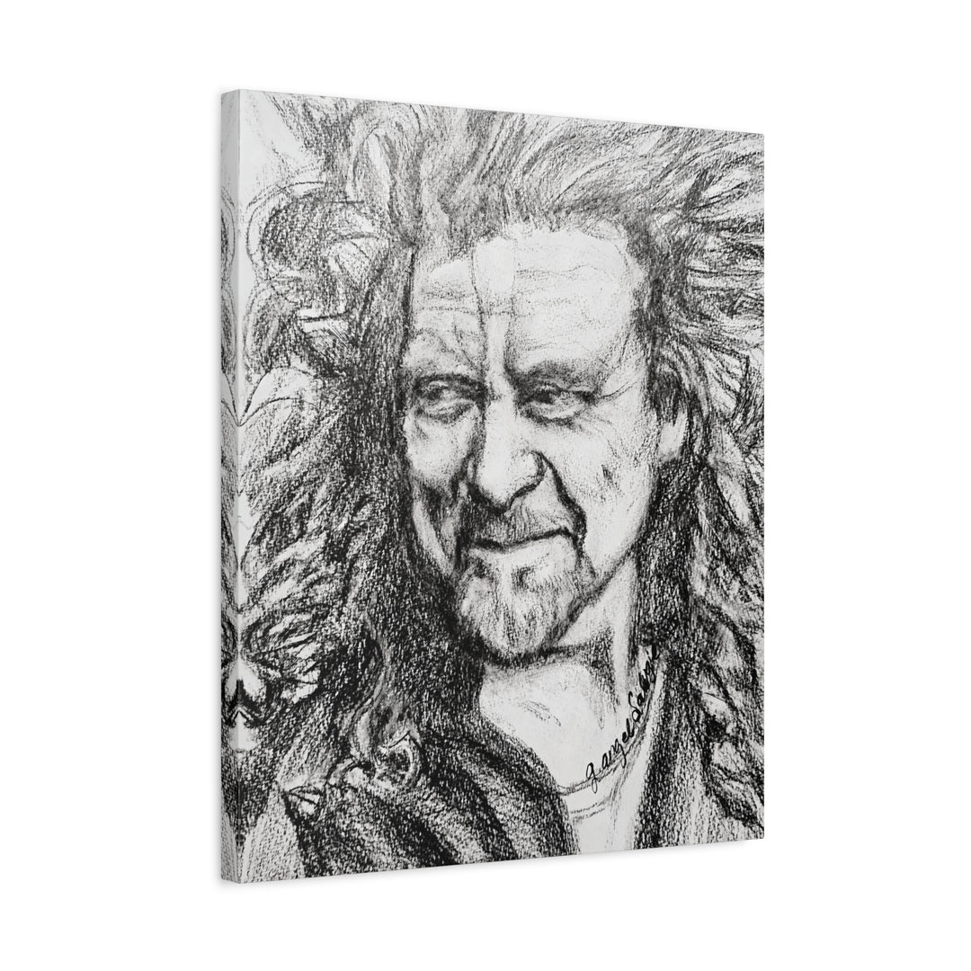 Robert Plant,B&W Rock and Roll Series Canvas Print