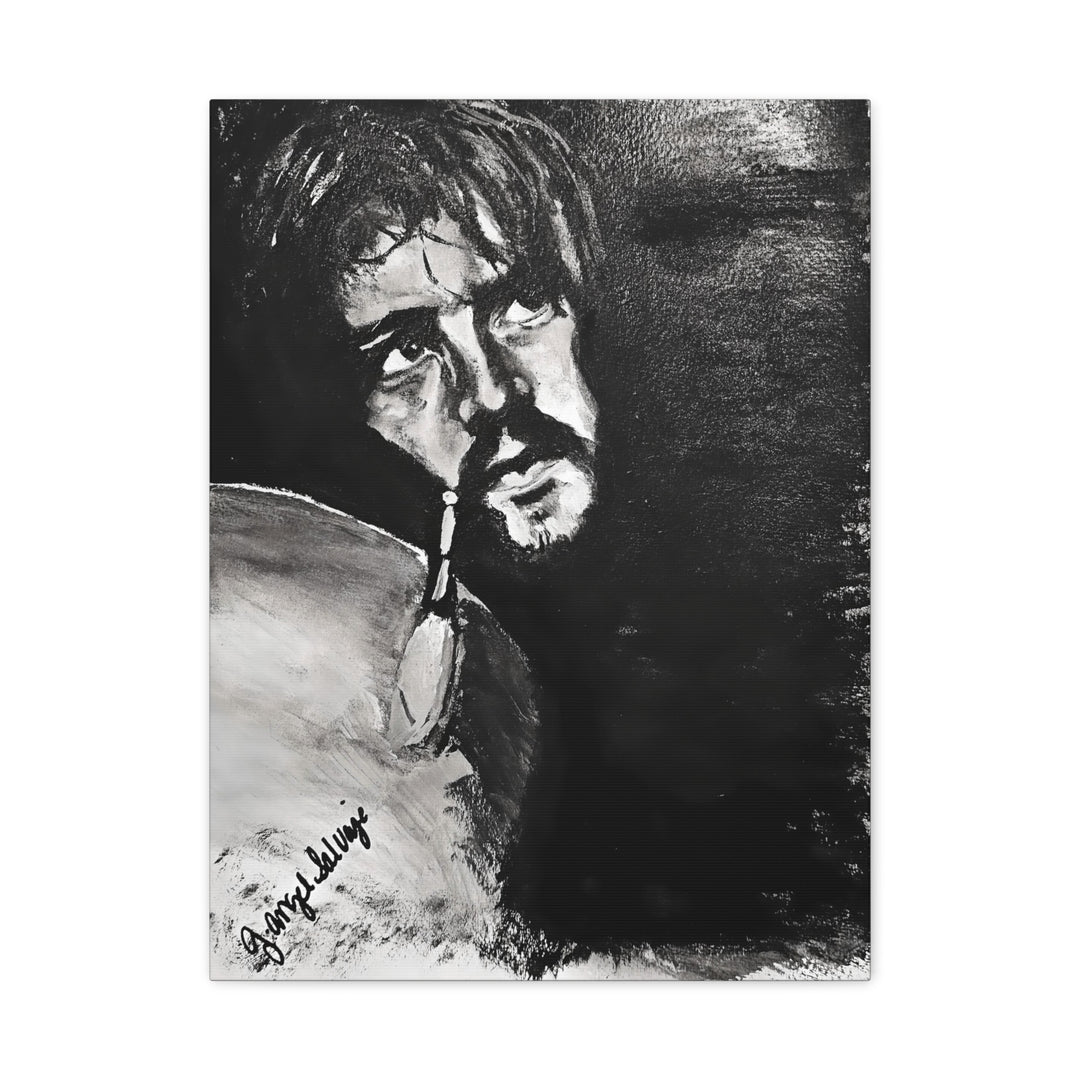 Canvas Print - Jon Bonham Black and White Painting