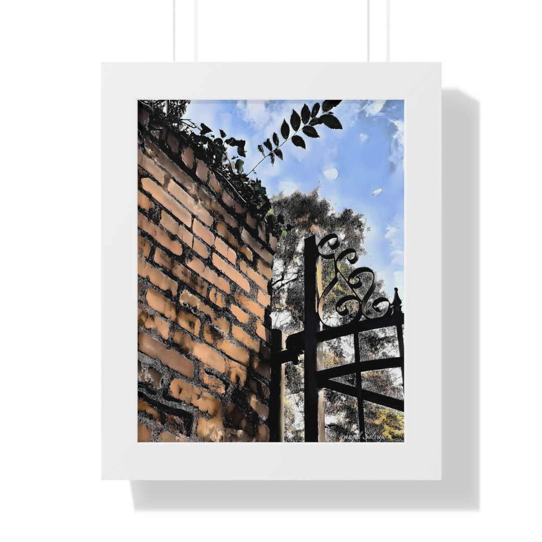 An Ivy Green Sky Framed Vertical Poster