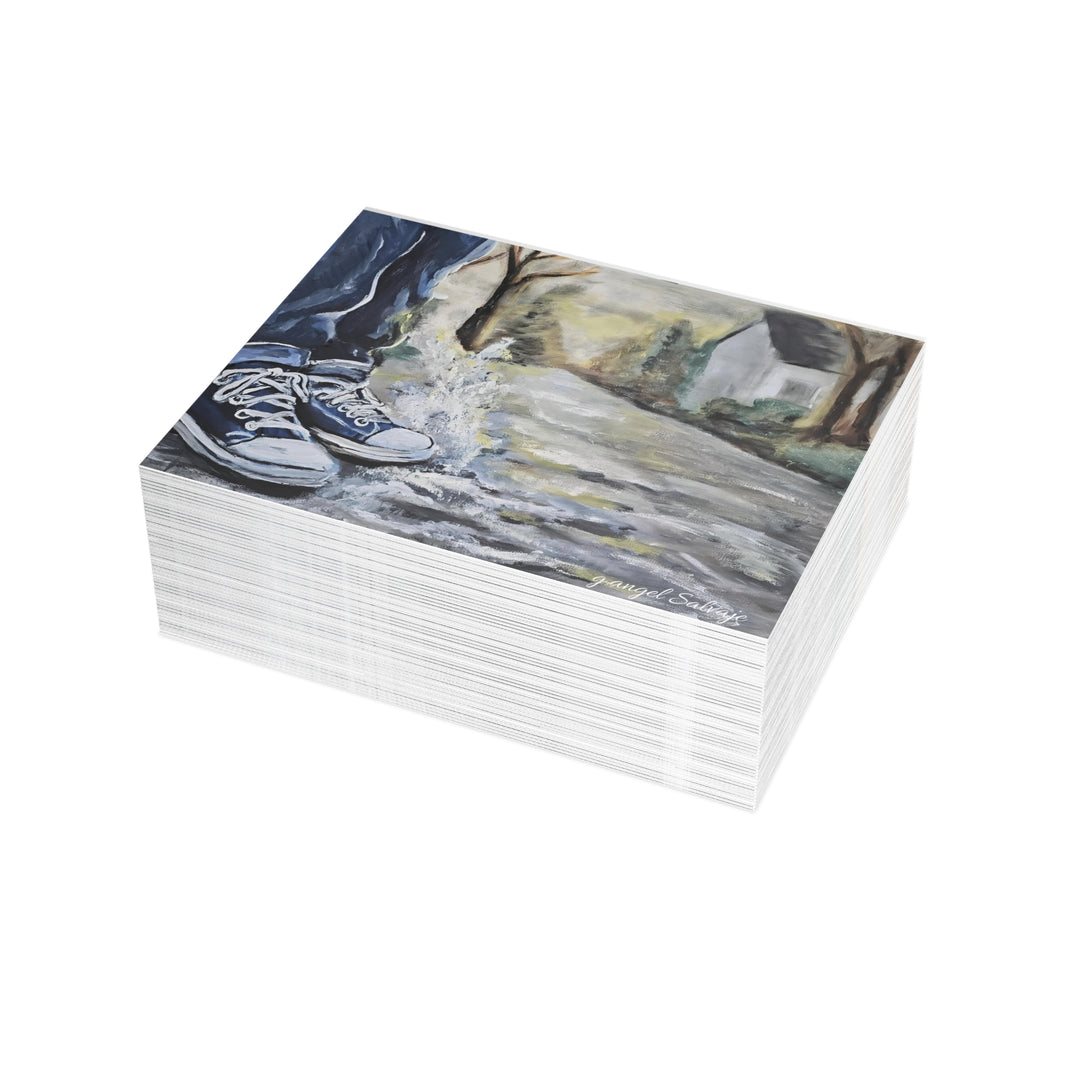 Artistic Postcard Bundle with Envelopes -Splashin' in the Puddles Perfect for Sending Heartfelt Messages