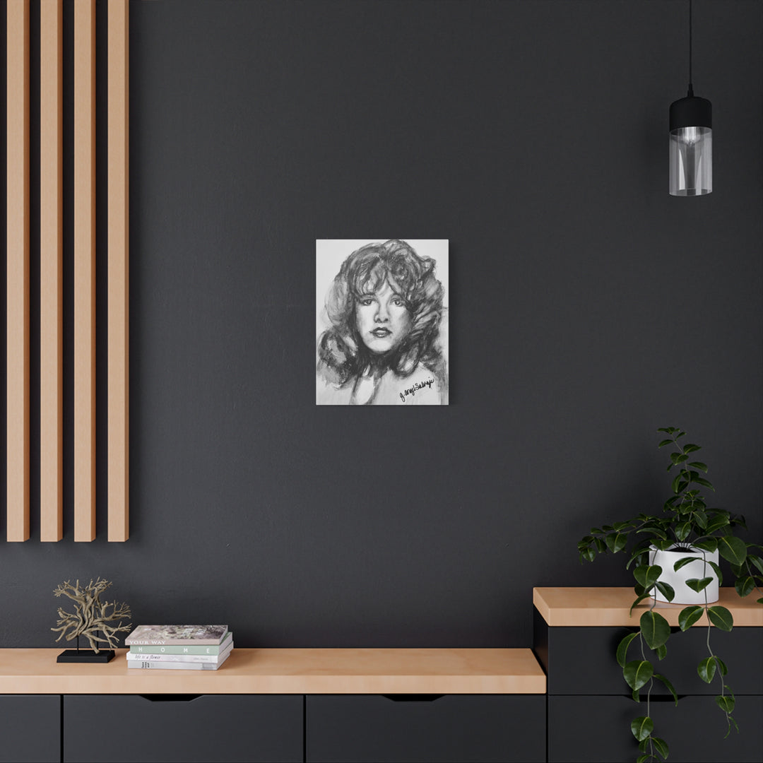 Stevie Nicks, B&W Rock and Roll Series,  Matte Canvas, Stretched, 1.25"