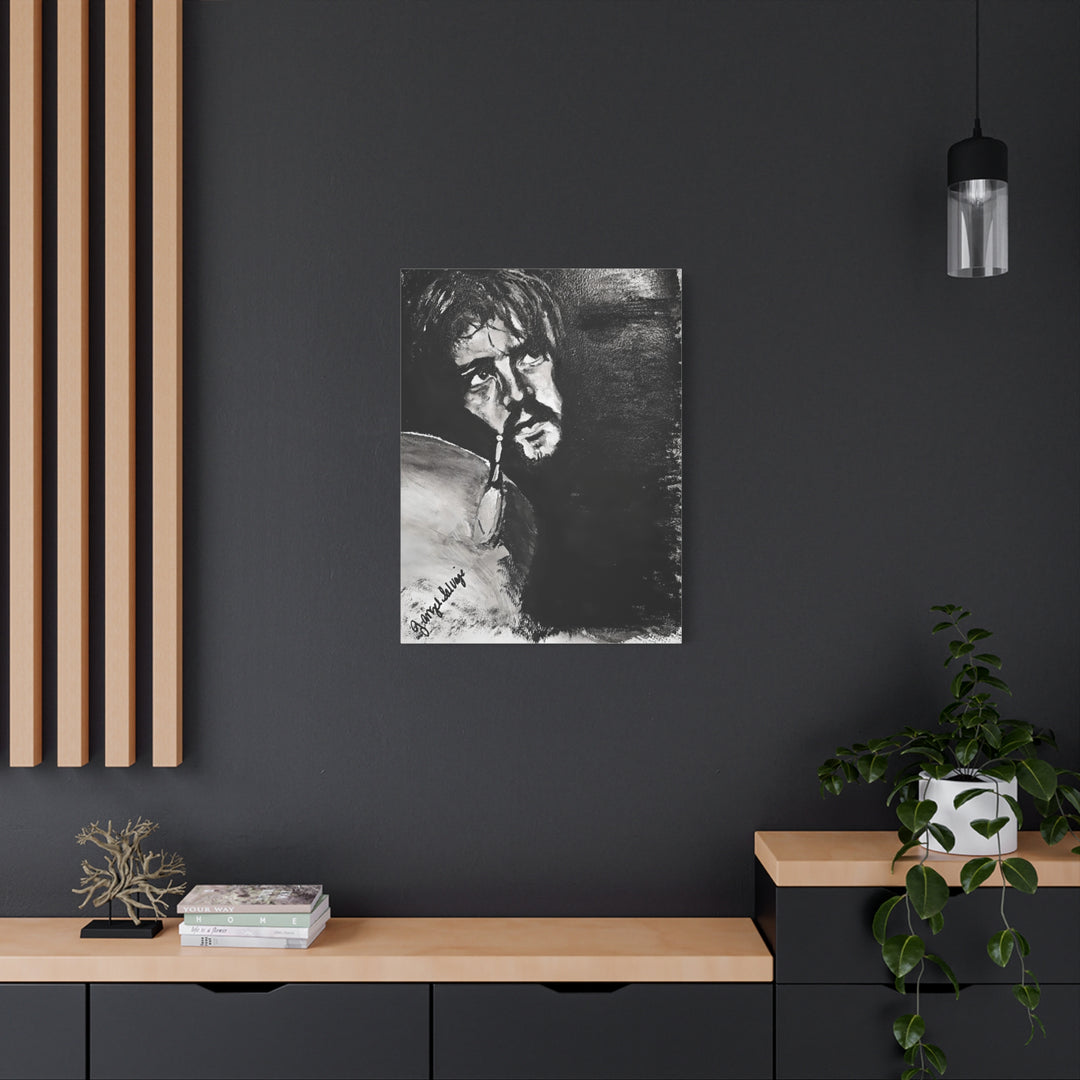 Canvas Print - Jon Bonham Black and White Painting