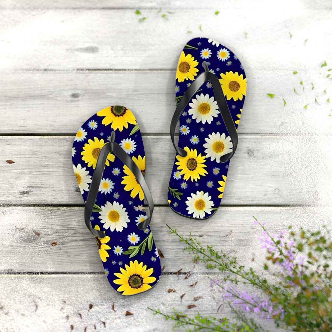 Sun & Flower Flip Flops